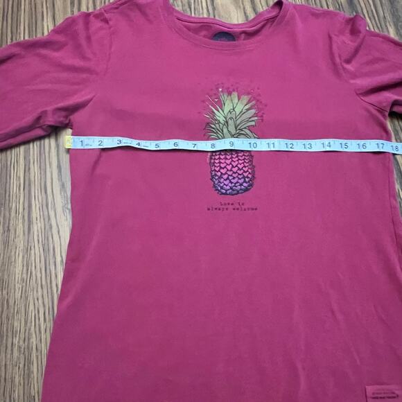 Life Is Good Pineapple Crusher Tee Small Pink - Picture 5 of 7
